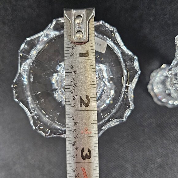 Boxed Pair Of Shannon by Godinger Atlantic 4" Tall Clear Candlesticks Tableware - Picture 10 of 11